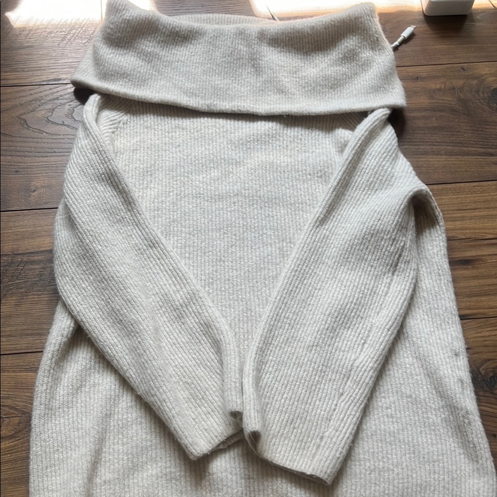 H&M Cream Cowl Neck Sweater Soft Knit